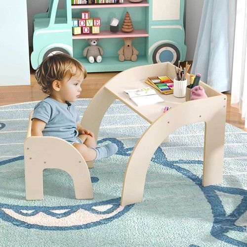 Wooded toddler table and chair - table,